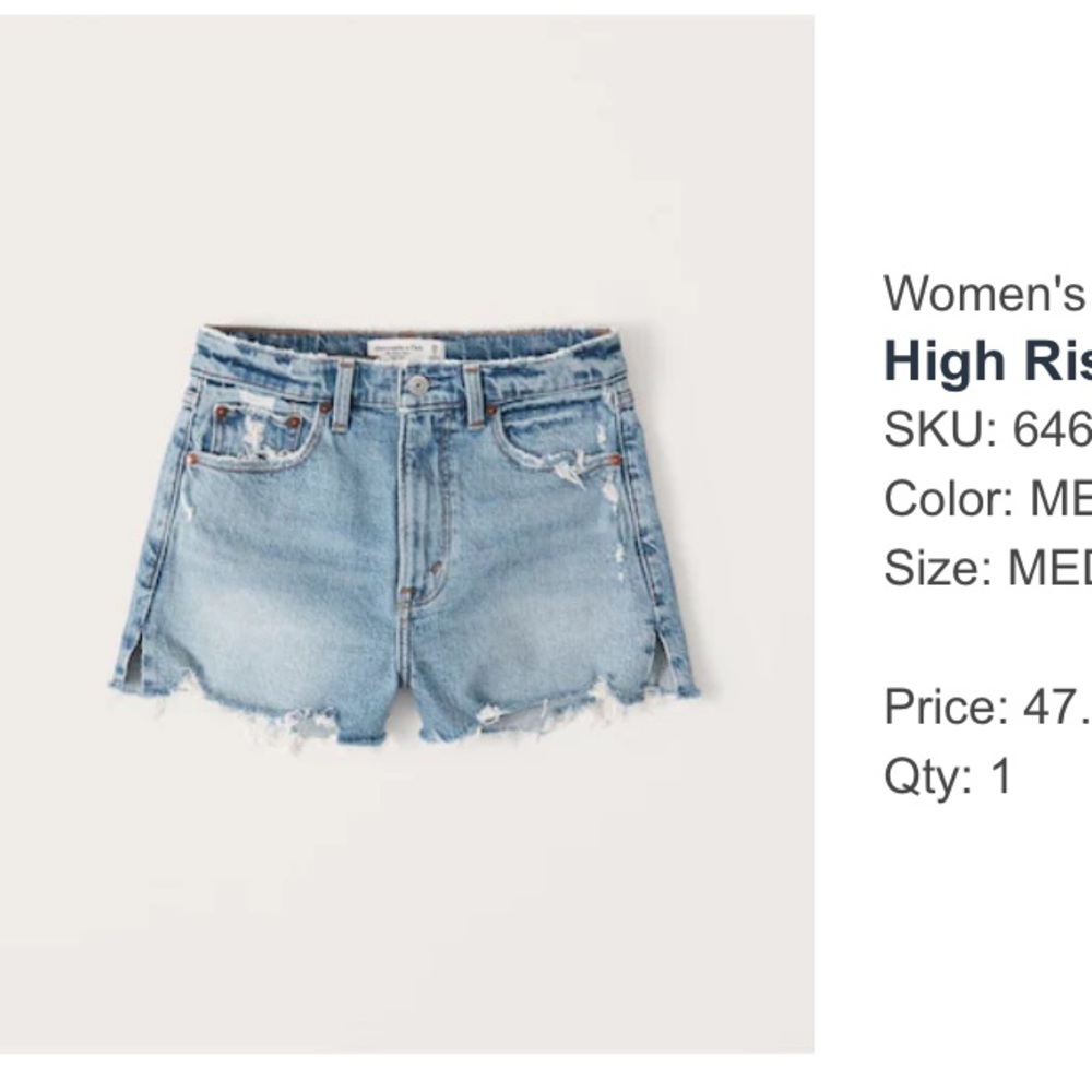 Abercrombie the mom short high rise